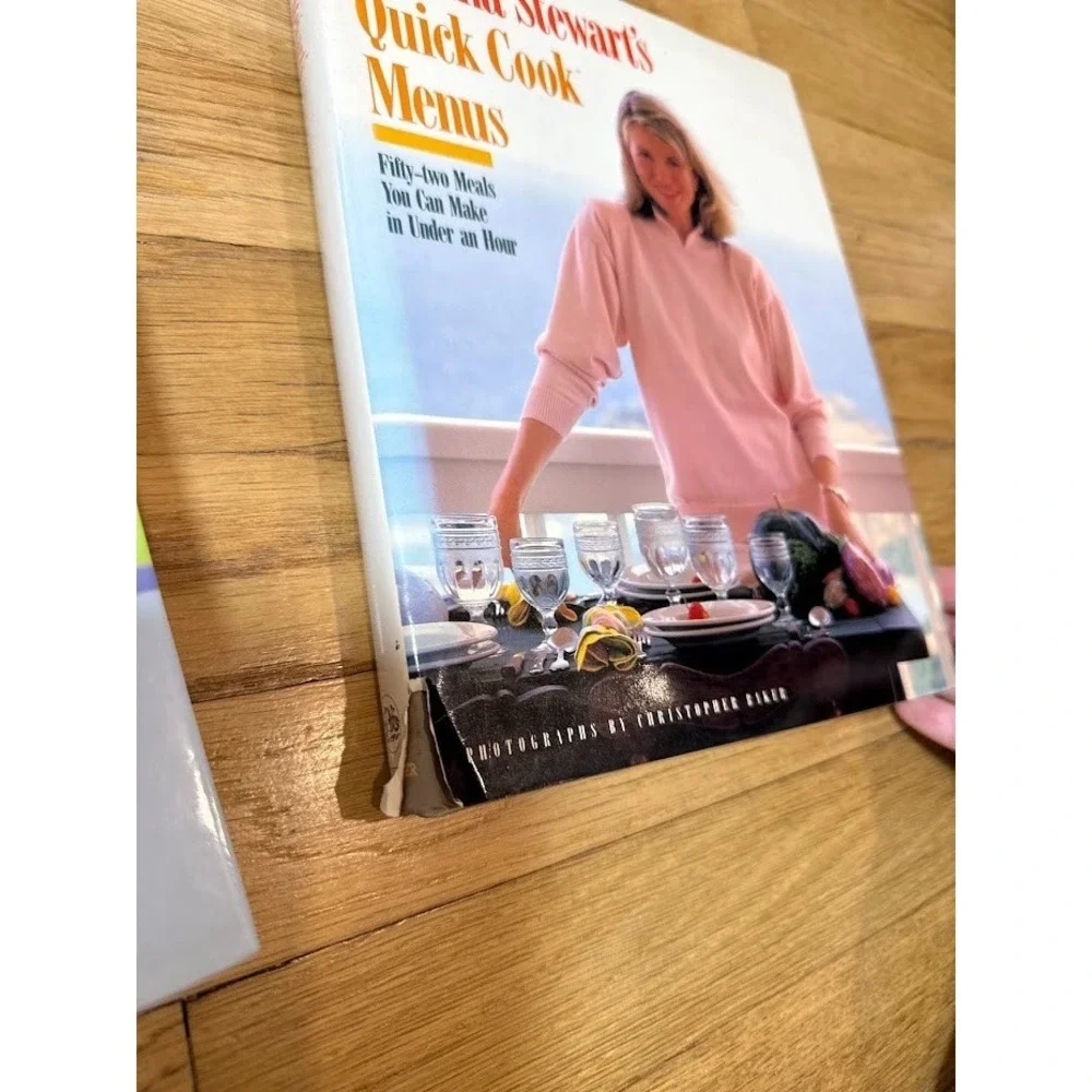 Lot of 4 Martha Stewart Cookbooks, Baking Quick Cook & Martha Living 80s-90s VTG